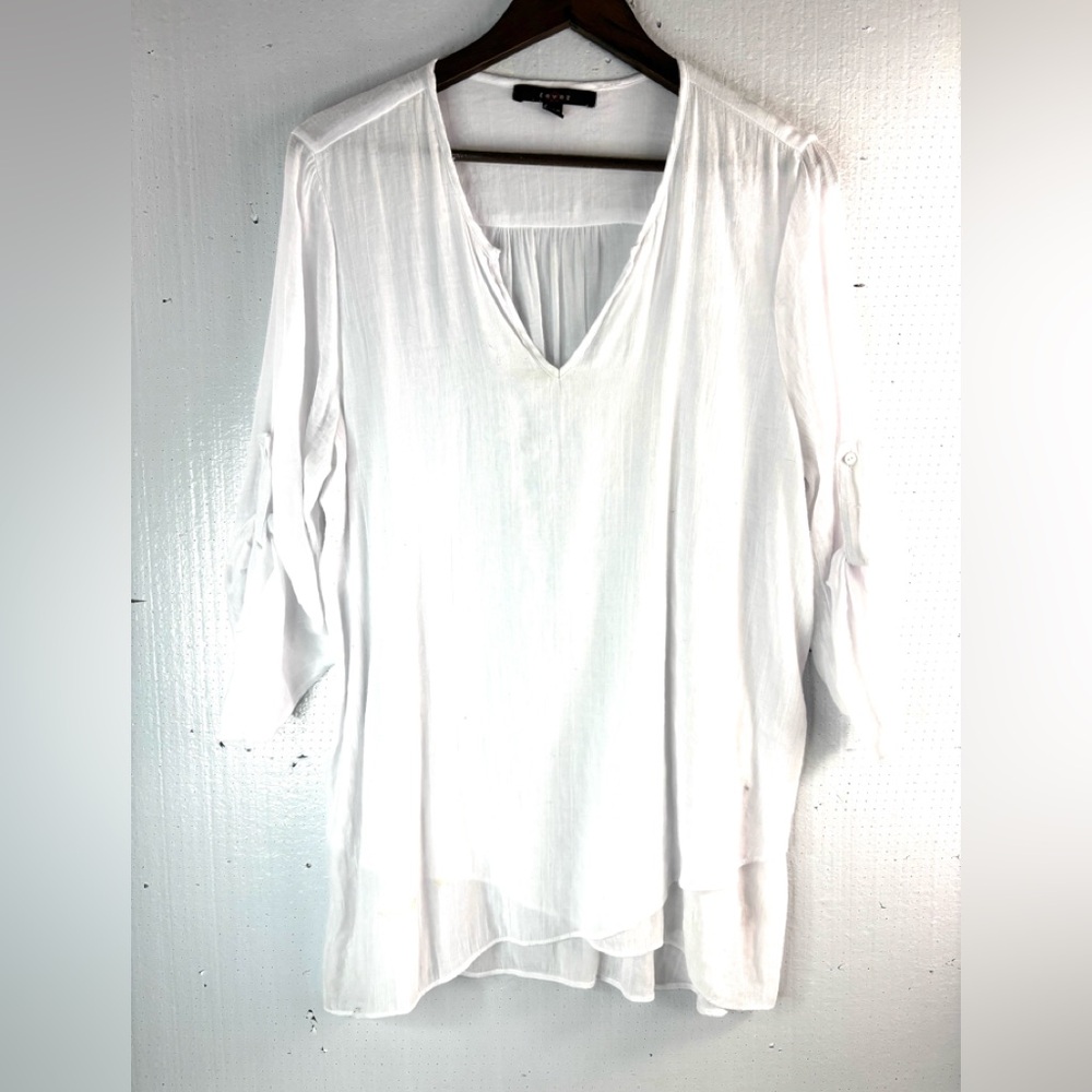 Fever 3X Elegant White Swim Suit Cover Up Top